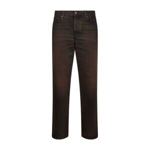 Haikure Men Black Cotton Denim Logan Straight Jeans